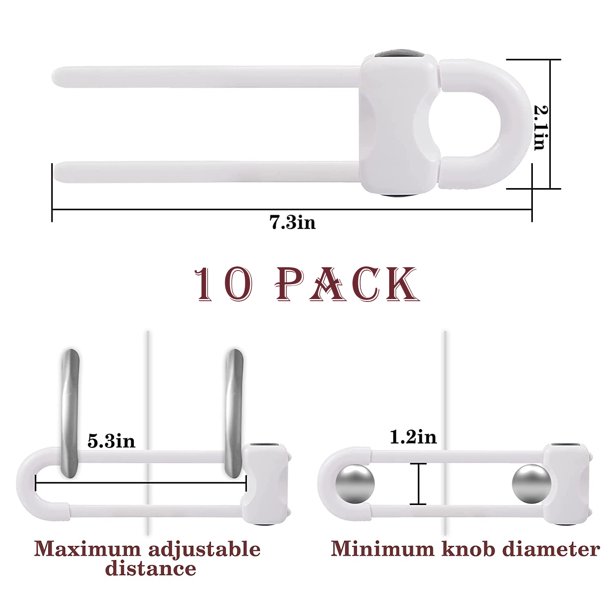 Tolobeve Baby Safety Locks for Cabinets - (10 Pack) Adjustable Cabinet  Locks for Babies, No Drilling Child Safety Cabinet Locks Straps for  Latching to
